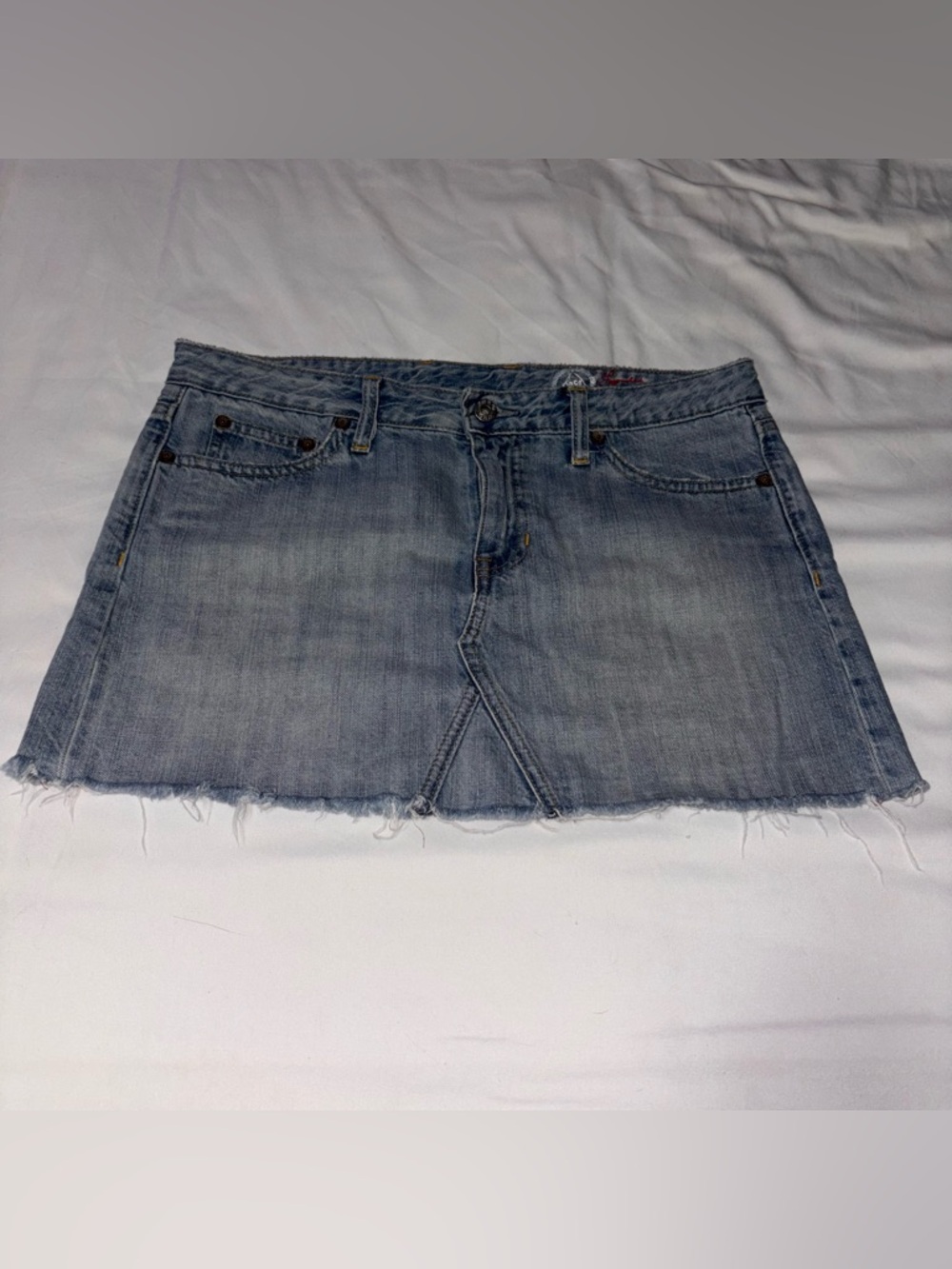 GAP Limited Edition Raw Hem Mid-Light Wash Denim Skirt Women’s Size 6